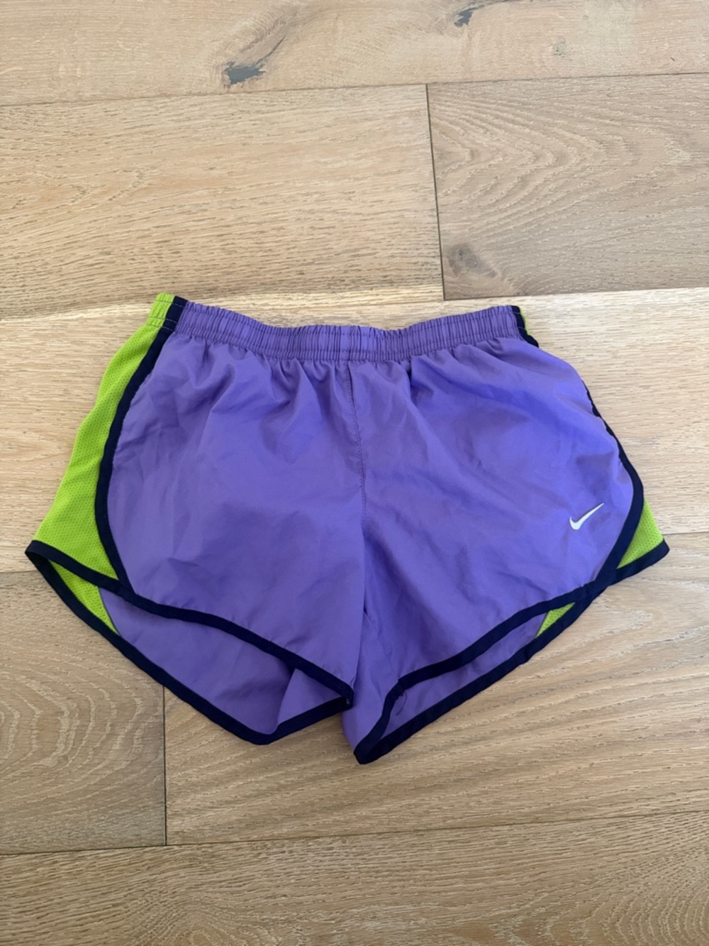 Nike Lavender and Lime Side-Panel Running Shorts